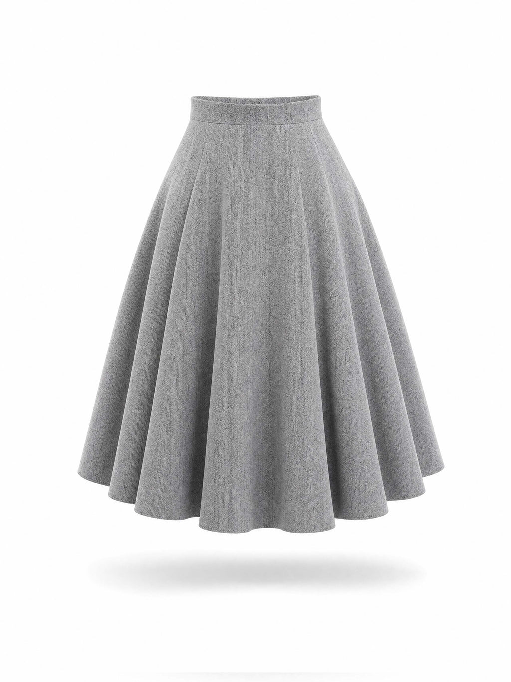 Vintage Grey Blazer & Midi Swing Skirt Two‑Piece Set