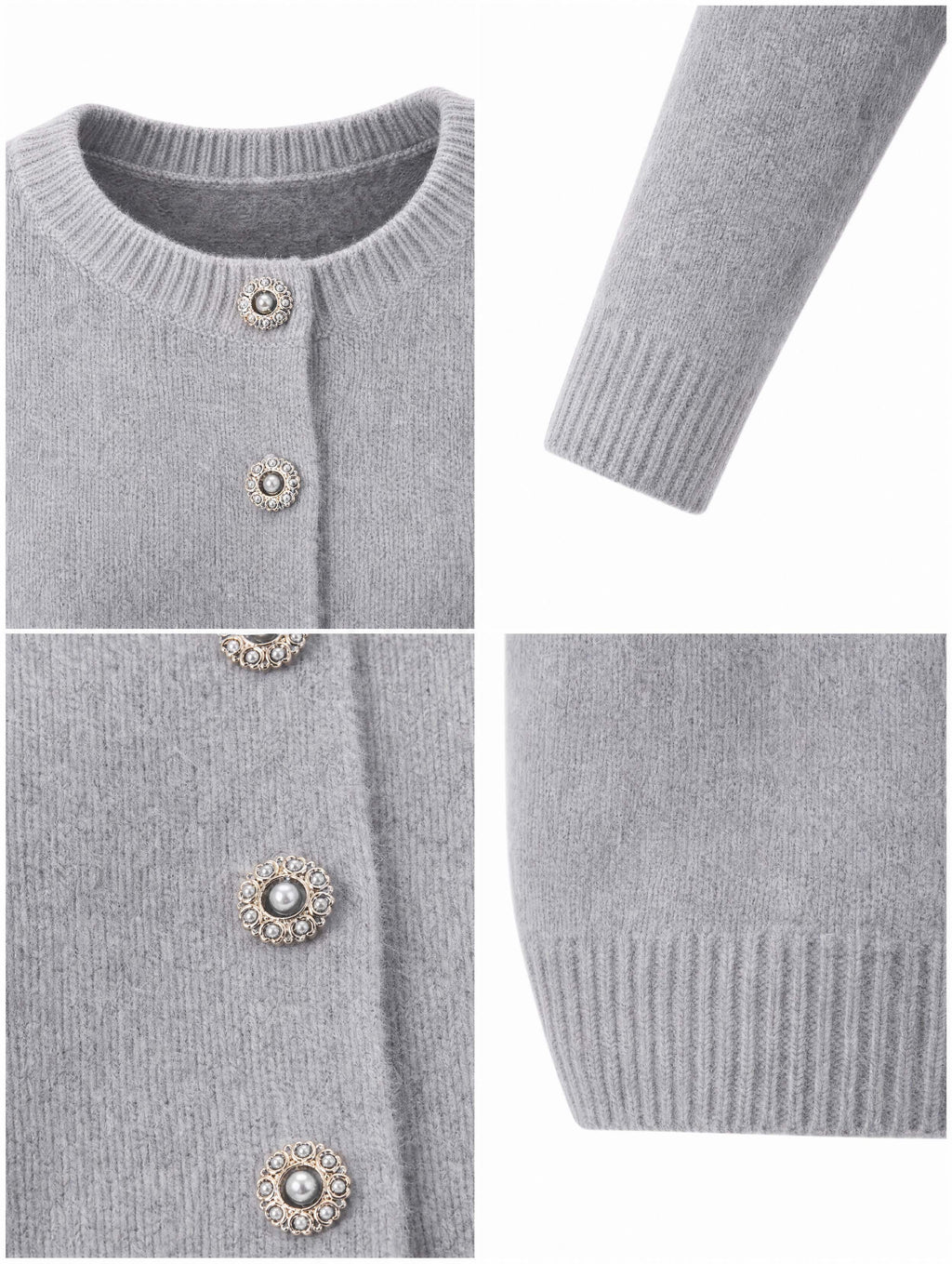 Vintage Rhinestone Button Knit Cardigan