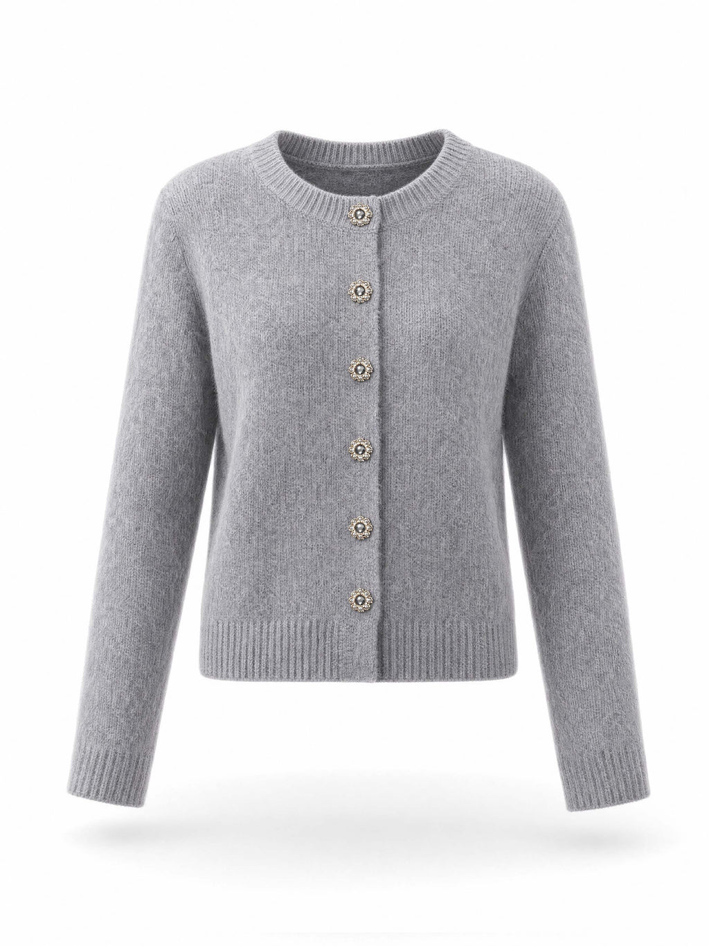Vintage Rhinestone Button Knit Cardigan