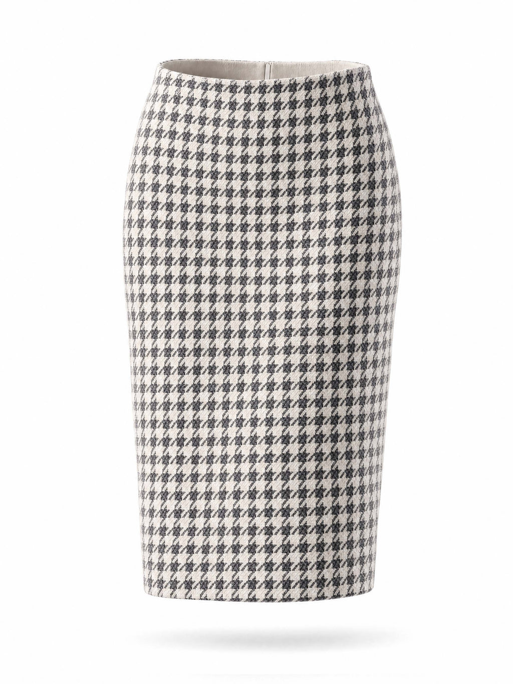 Vintage Houndstooth High Waist Pencil Skirt
