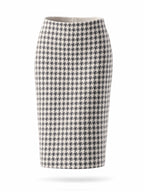 Vintage Houndstooth High Waist Pencil Skirt