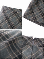 Vintage Plaid A‑Line Midi Skirt