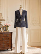 Vintage High Waist Wide Leg Suit Pants