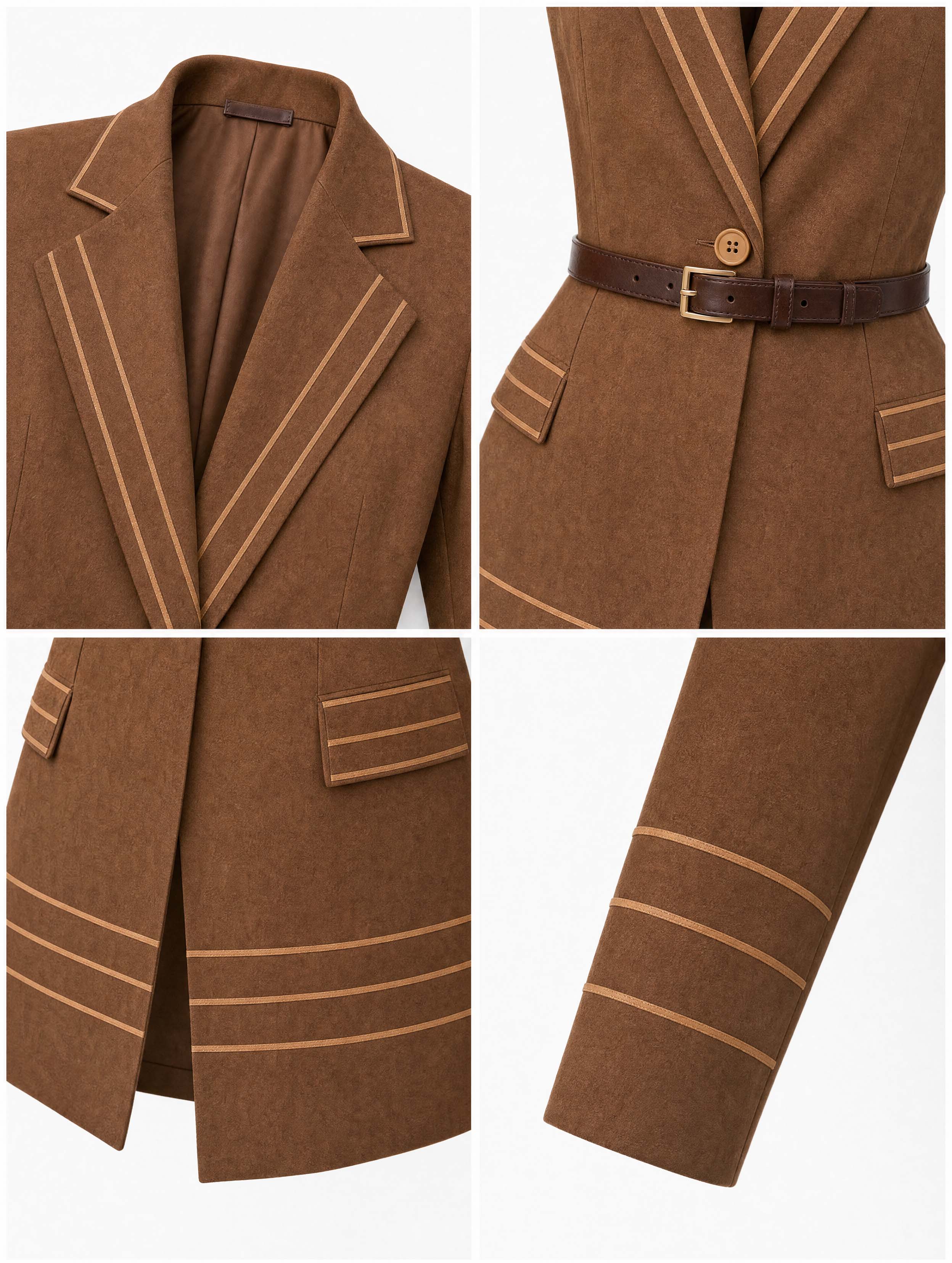 Vintage Stitched Blazer Pencil Skirt Suit