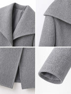 Vintage Lapel Cropped Woolen Coat