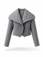Vintage Lapel Cropped Woolen Coat