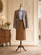 Vintage Plaid Notched Lapel Blazer Jacket