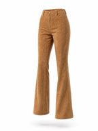 Vintage Suede High‑Waist Flare Pants