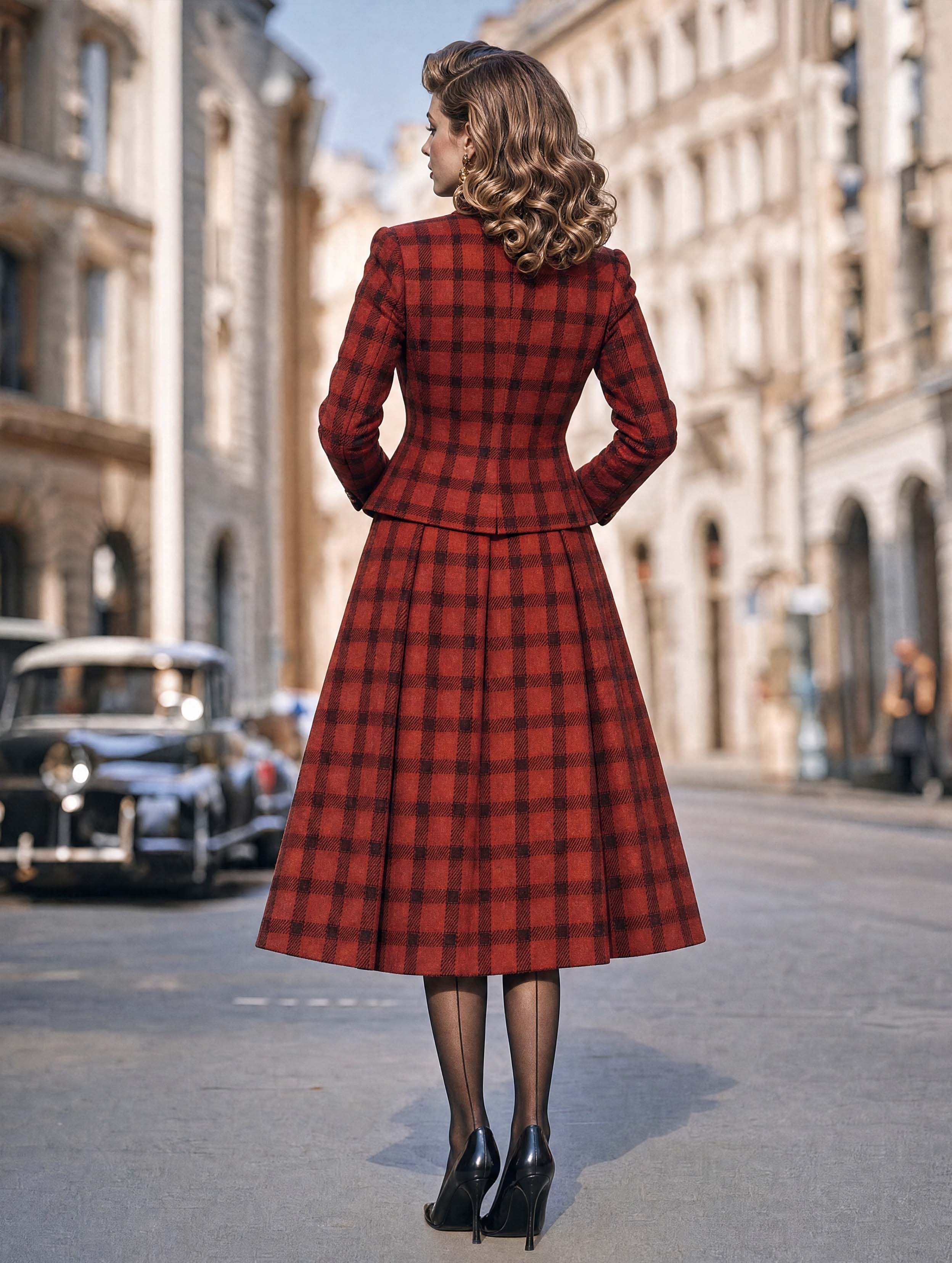 Retro Buffalo Plaid Suit Blazer