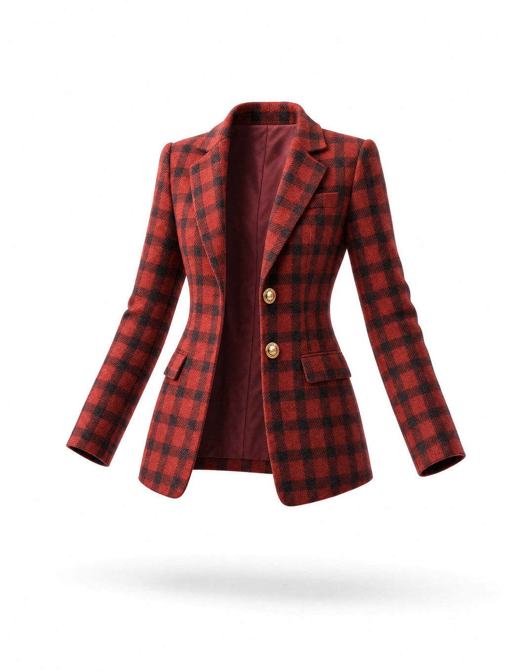 Retro Buffalo Plaid Suit Blazer