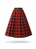 Vintage Plaid Blazer Midi Skirt Outfit