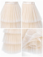 Vintage Tiered Tulle Maxi Skirt