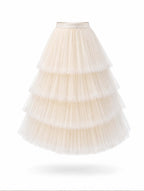 Vintage Tiered Tulle Maxi Skirt