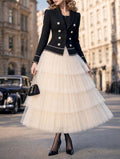 Vintage Tiered Tulle Maxi Skirt