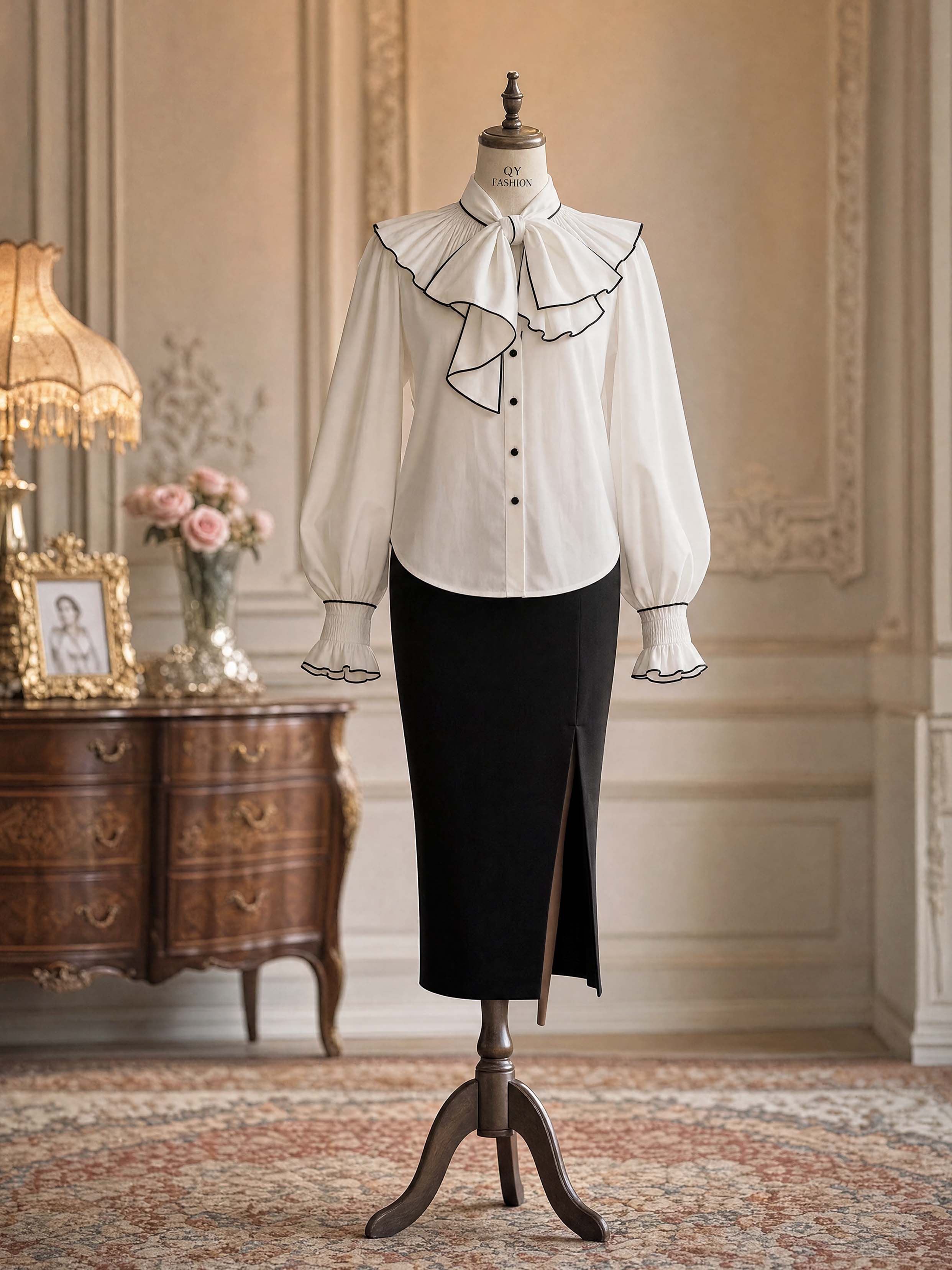 Vintage High Waist Midi Pencil Skirt
