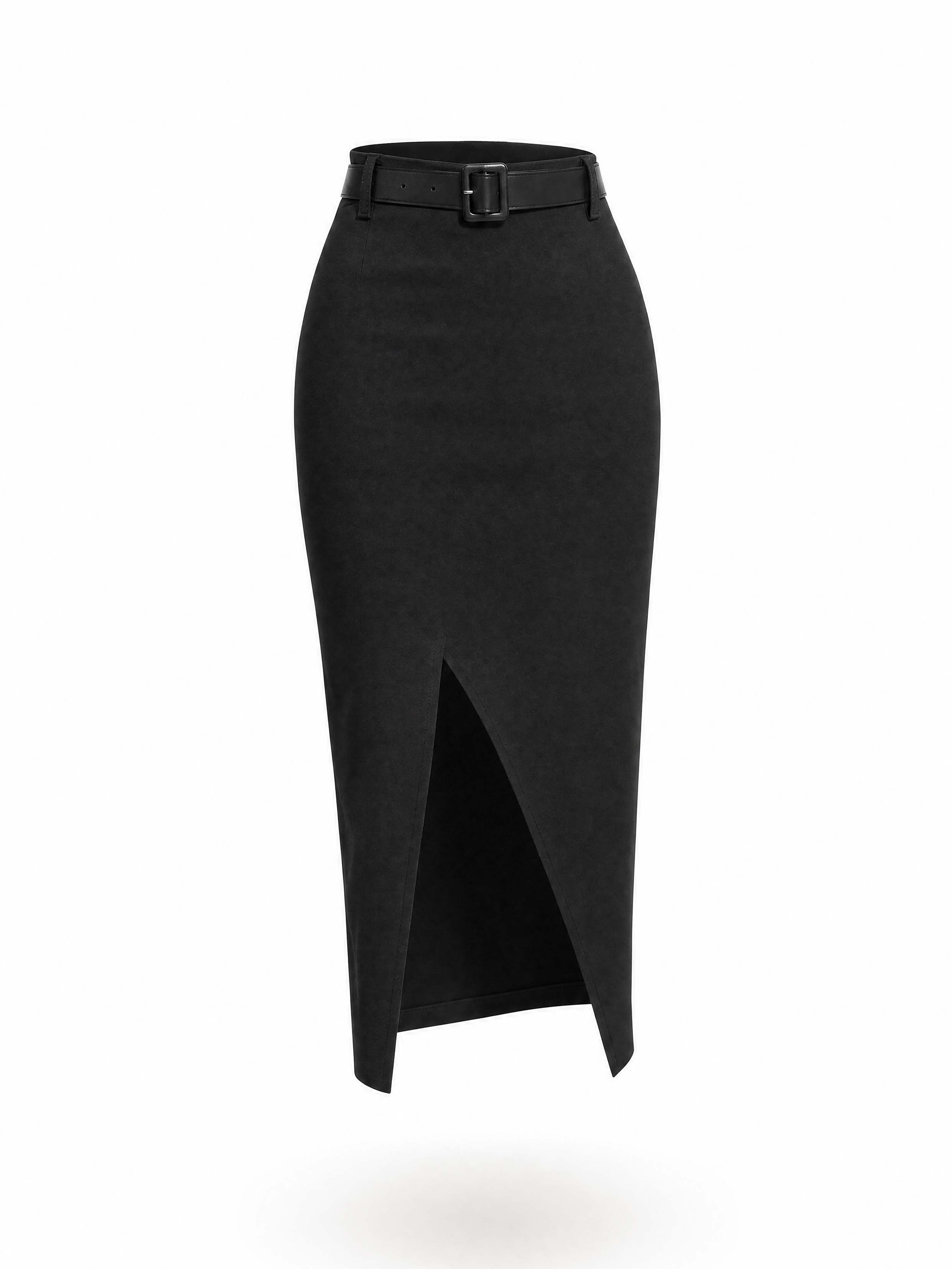 Vintage High Waist Midi Pencil Skirt