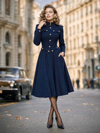 Vintage Military Midi Button Dress