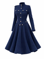 Vintage Military Midi Button Dress