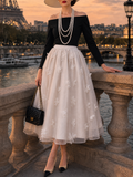 Vintage 3D Floral Skirt Off‑The‑Shoulder Top Two‑Piece Set