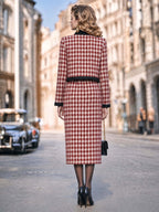 Vintage Houndstooth Cropped Blazer