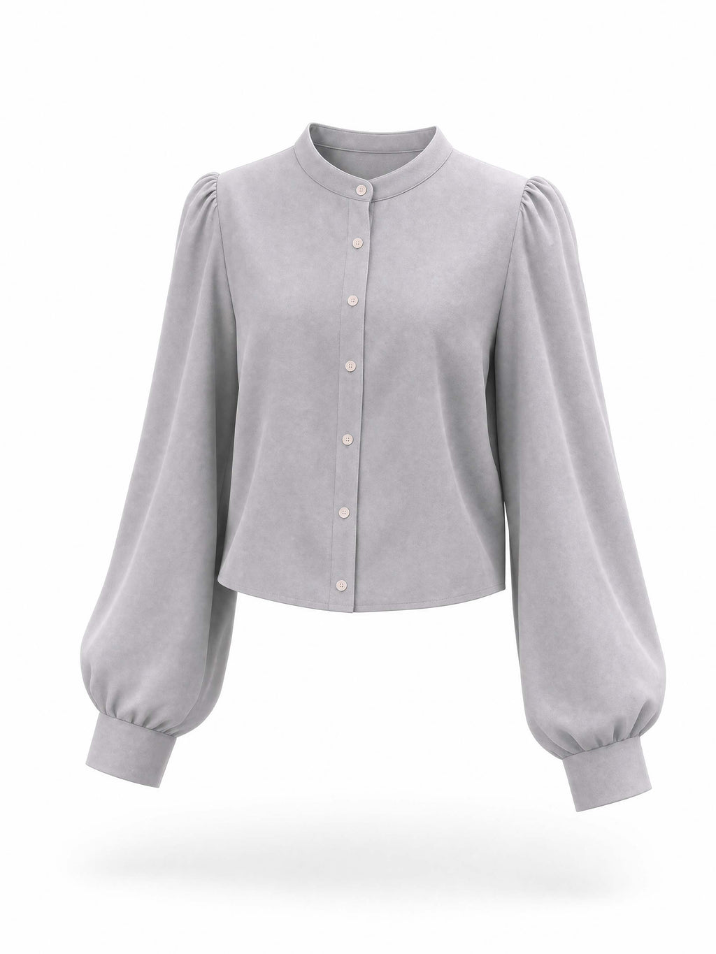 Vintage Stand Collar Button Down Blouse