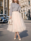 Vintage Shimmer Midi Tulle Skirt