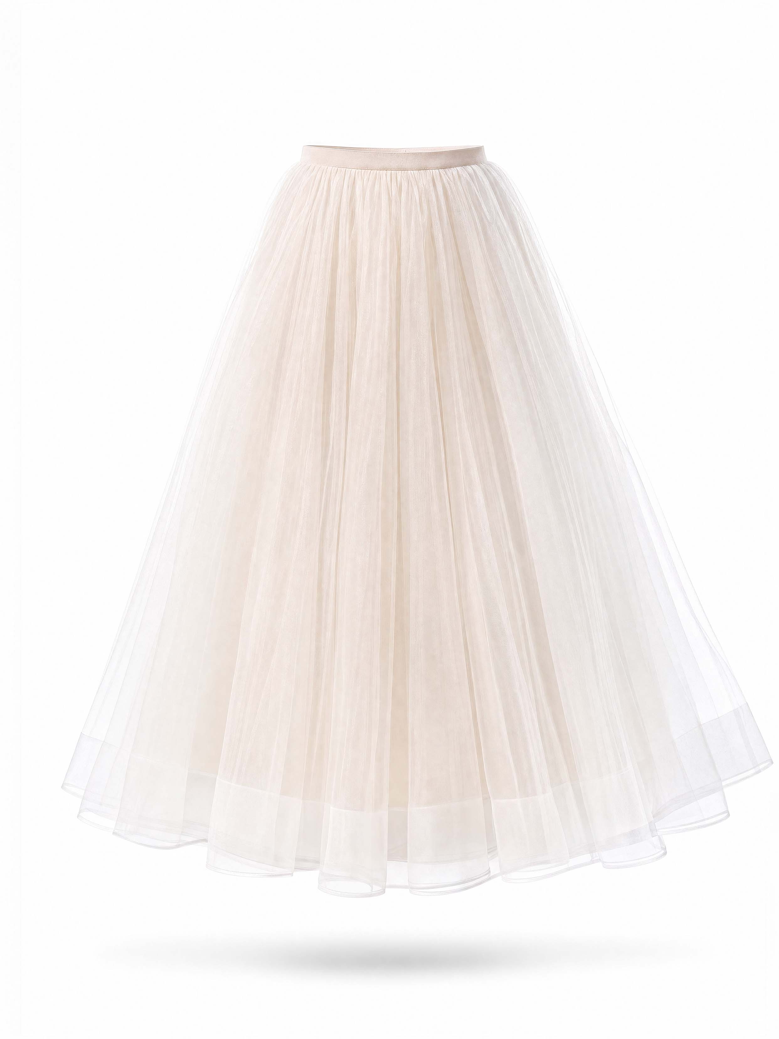 Vintage Shimmer Midi Tulle Skirt