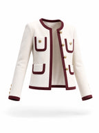 Vintage Burgundy Trim Tweed Blazer
