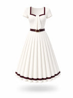 Vintage Square Neck Midi Dress