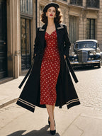Vintage Nautical Trim Long Trench Coat