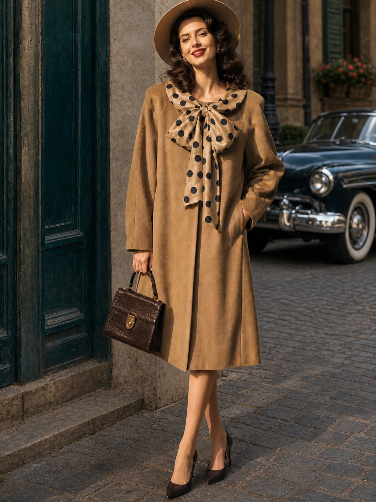 Vintage Camel Relaxed Long Coat