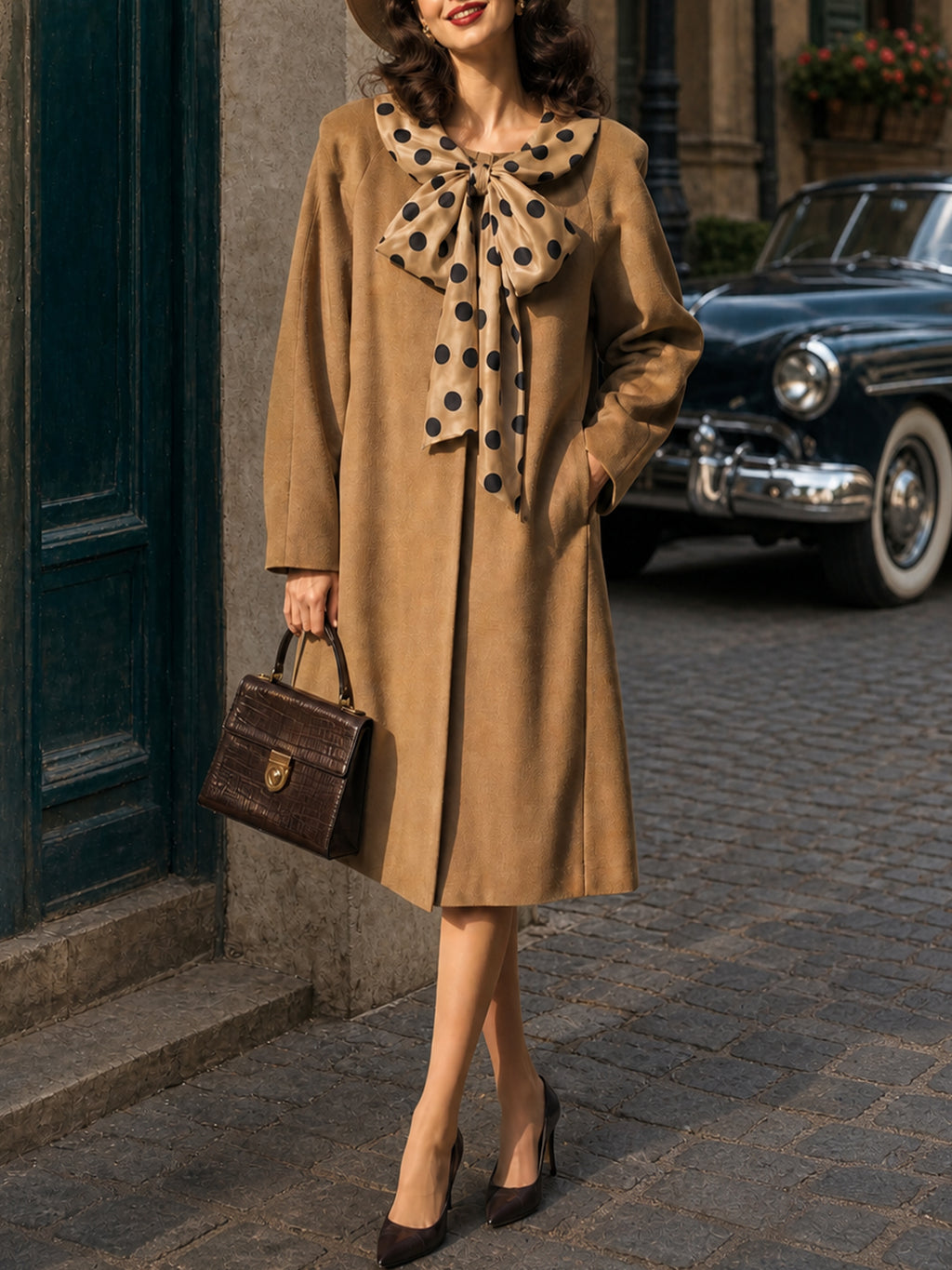 Vintage Camel Relaxed Long Coat