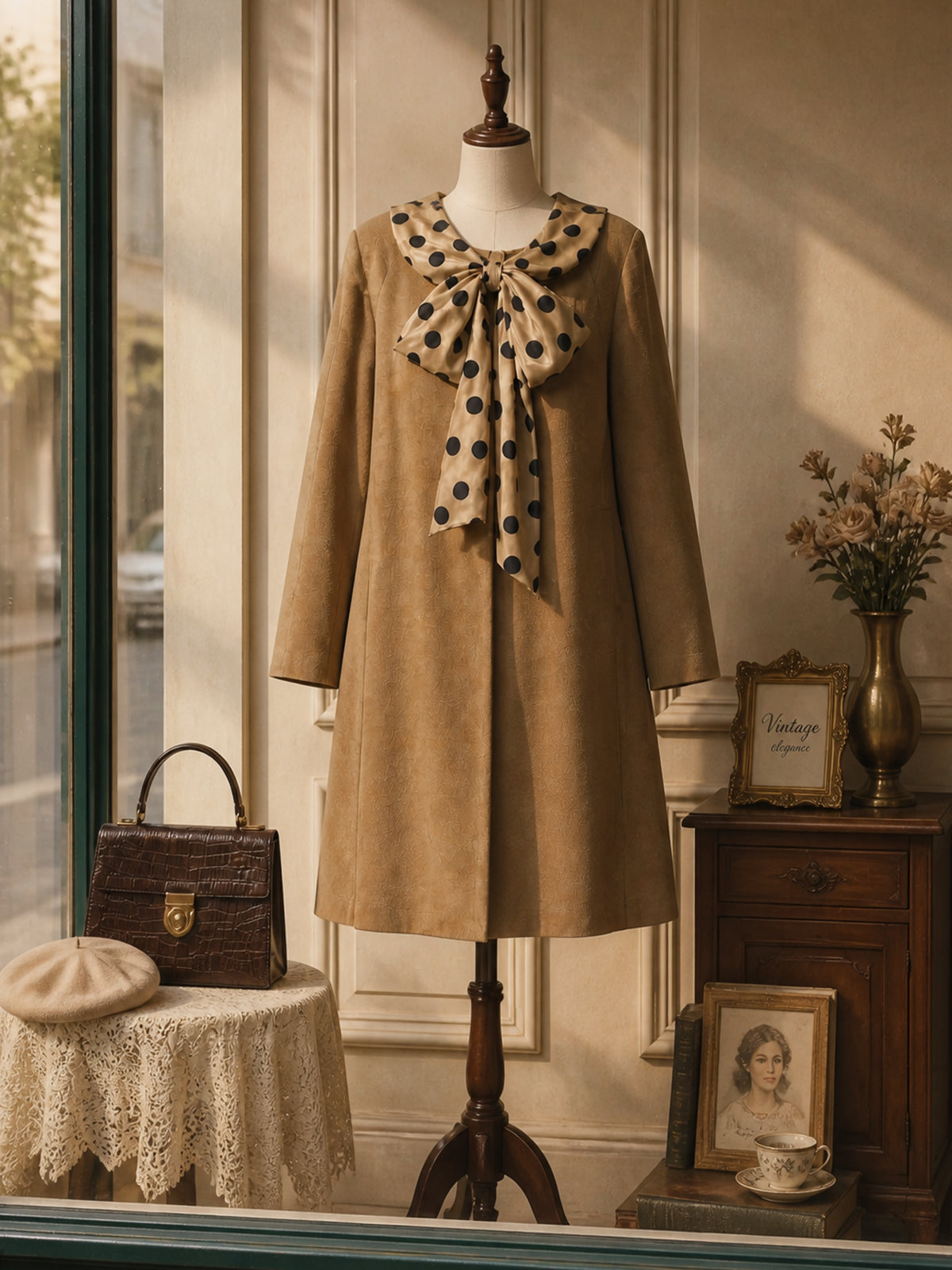 Vintage Camel Relaxed Long Coat