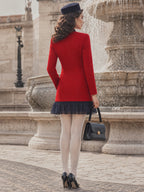 Vintage Bow Ruffle Mini Dress