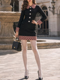 Vintage Plaid Trim Mini Dress