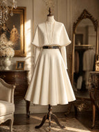 Vintage Cape Knit Midi Skirt Two‑Piece Set