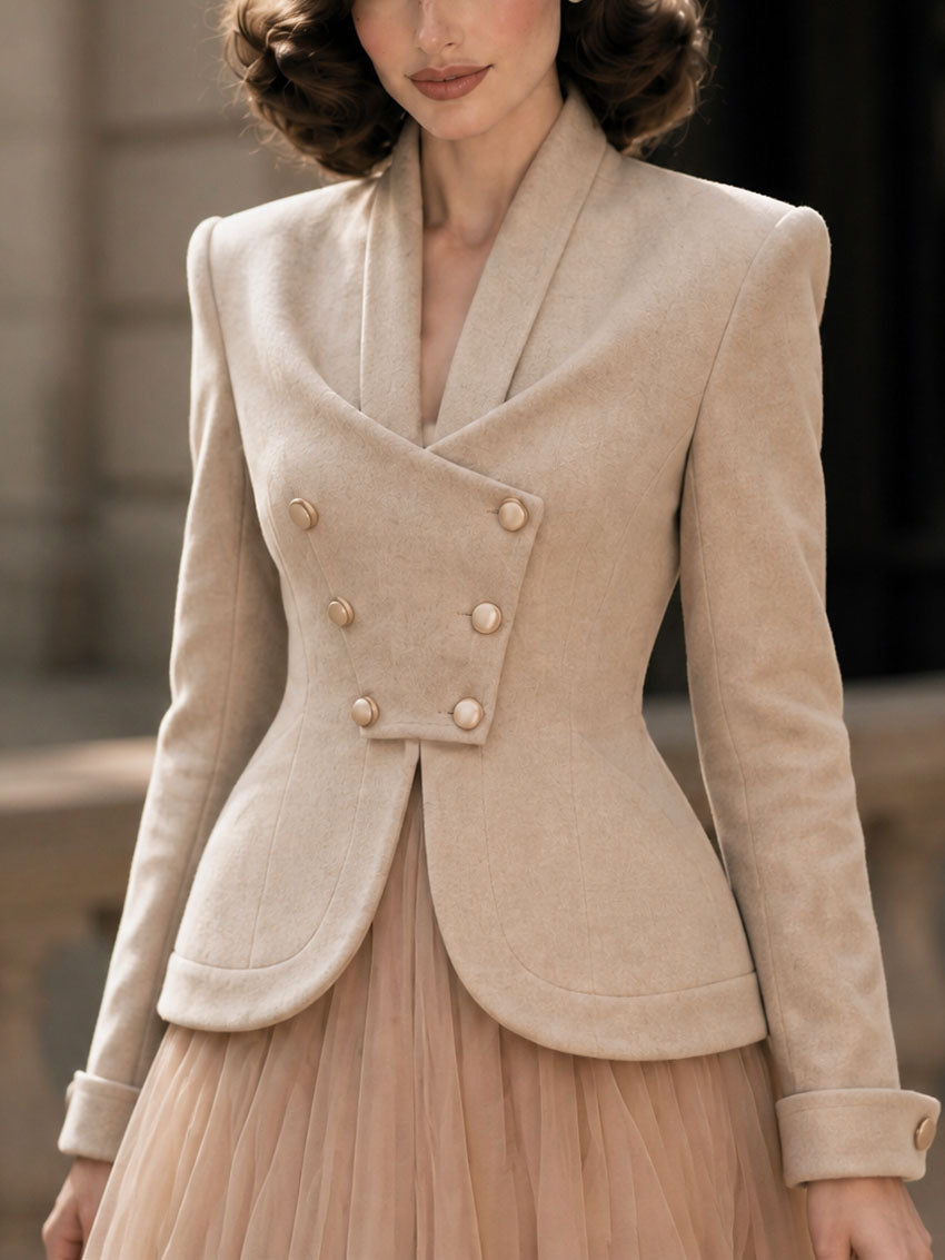 Vintage Double‑Breasted Wool Blazer