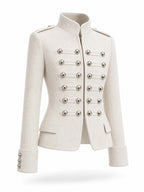 Vintage Military Metal Button Cropped Jacket