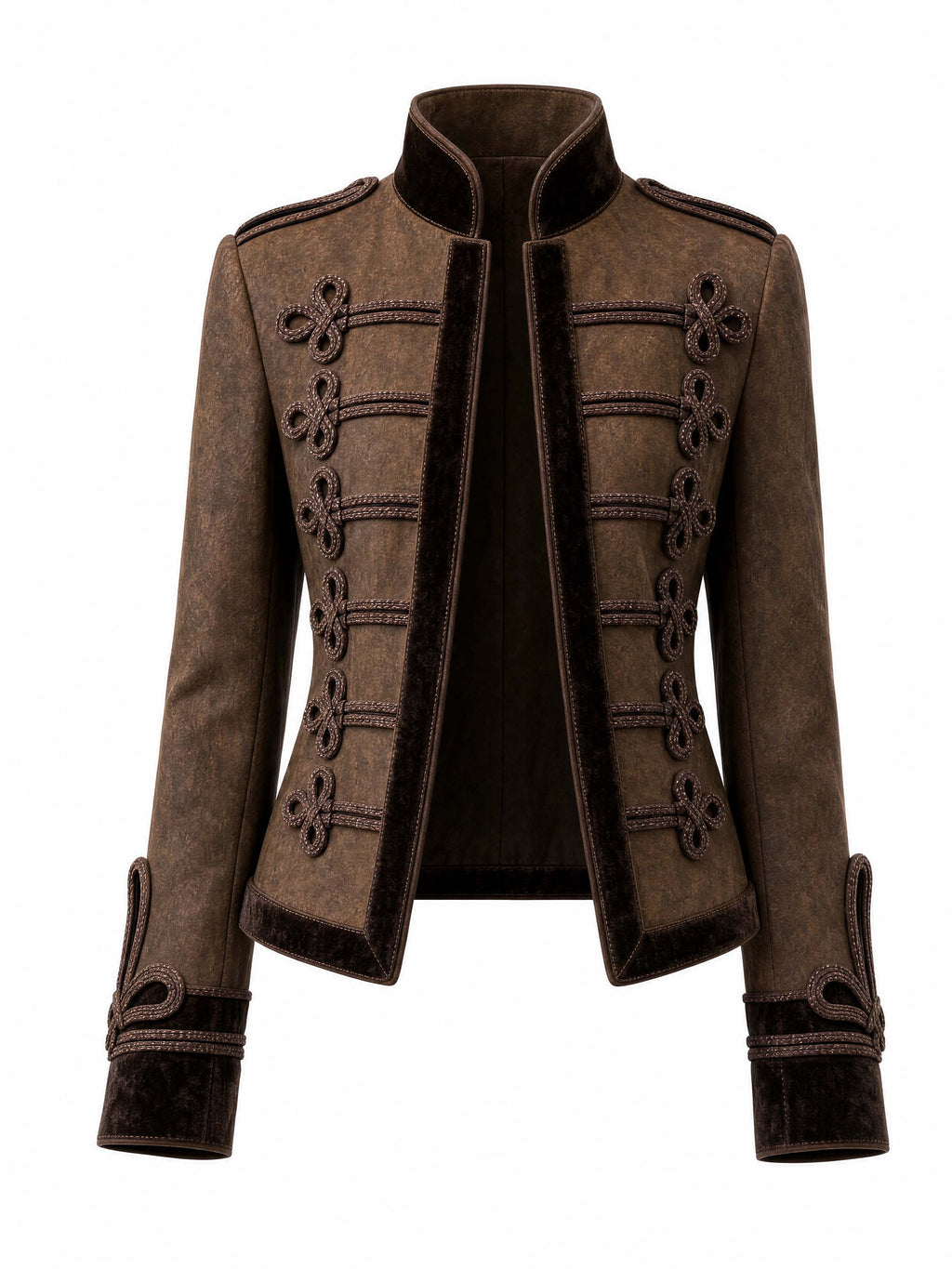 Vintage Military Frog Button Cropped Jacket
