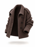 Vintage Wide Lapel Ribbed Knit Coat