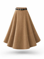 Vintage Suede Feel A‑Line Midi Skirt
