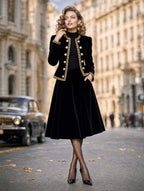 Vintage Velvet Midi A‑Line Skirt