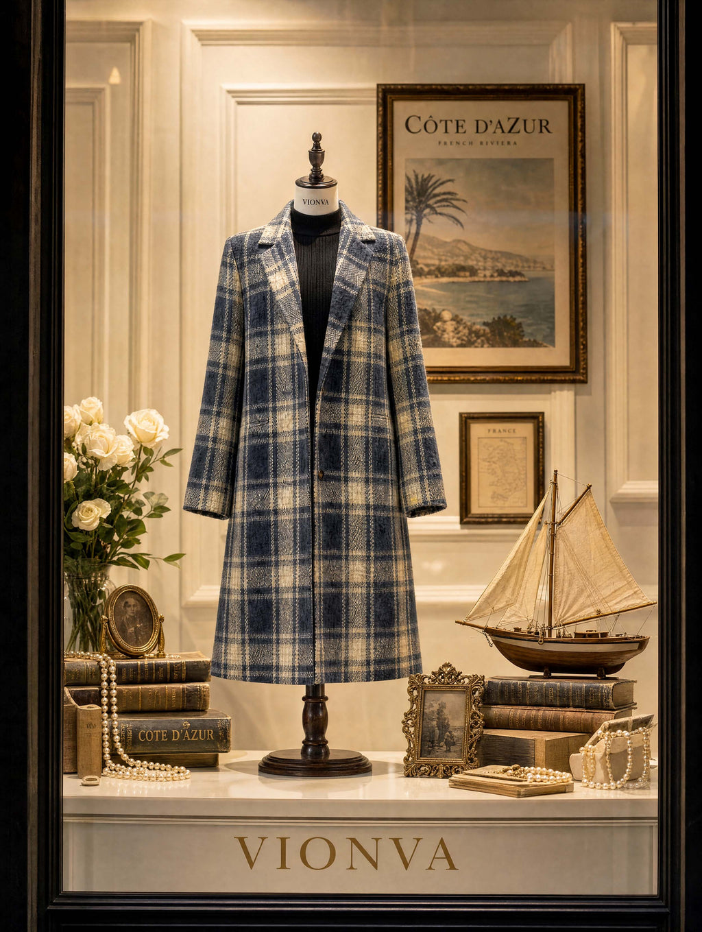Vintage Berkeley Plaid Loose Woolen Coat