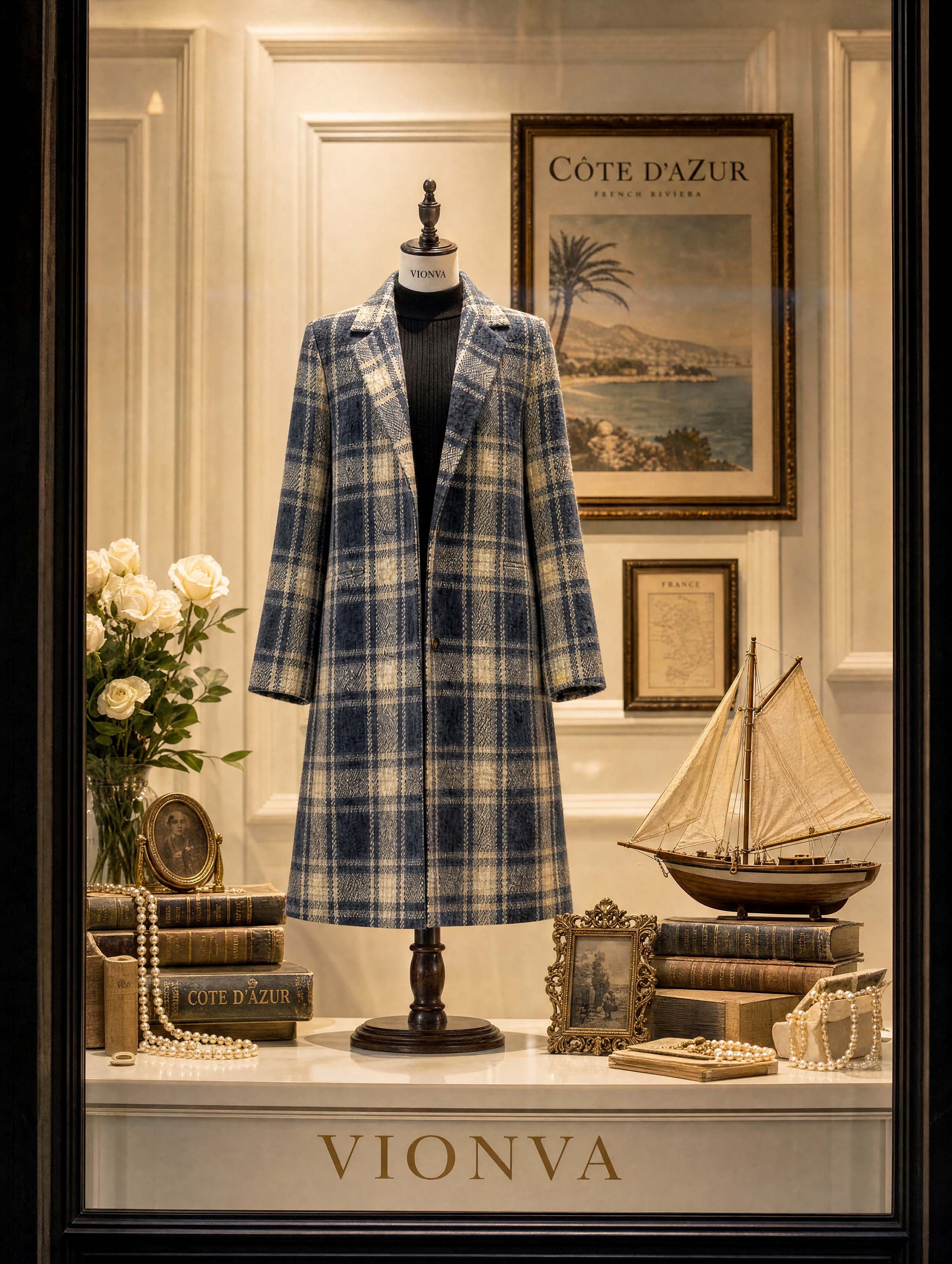 Vintage Berkeley Plaid Loose Woolen Coat
