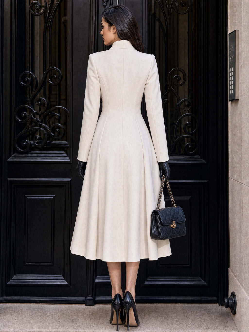 Vintage Military Wool Midi Coat Dress