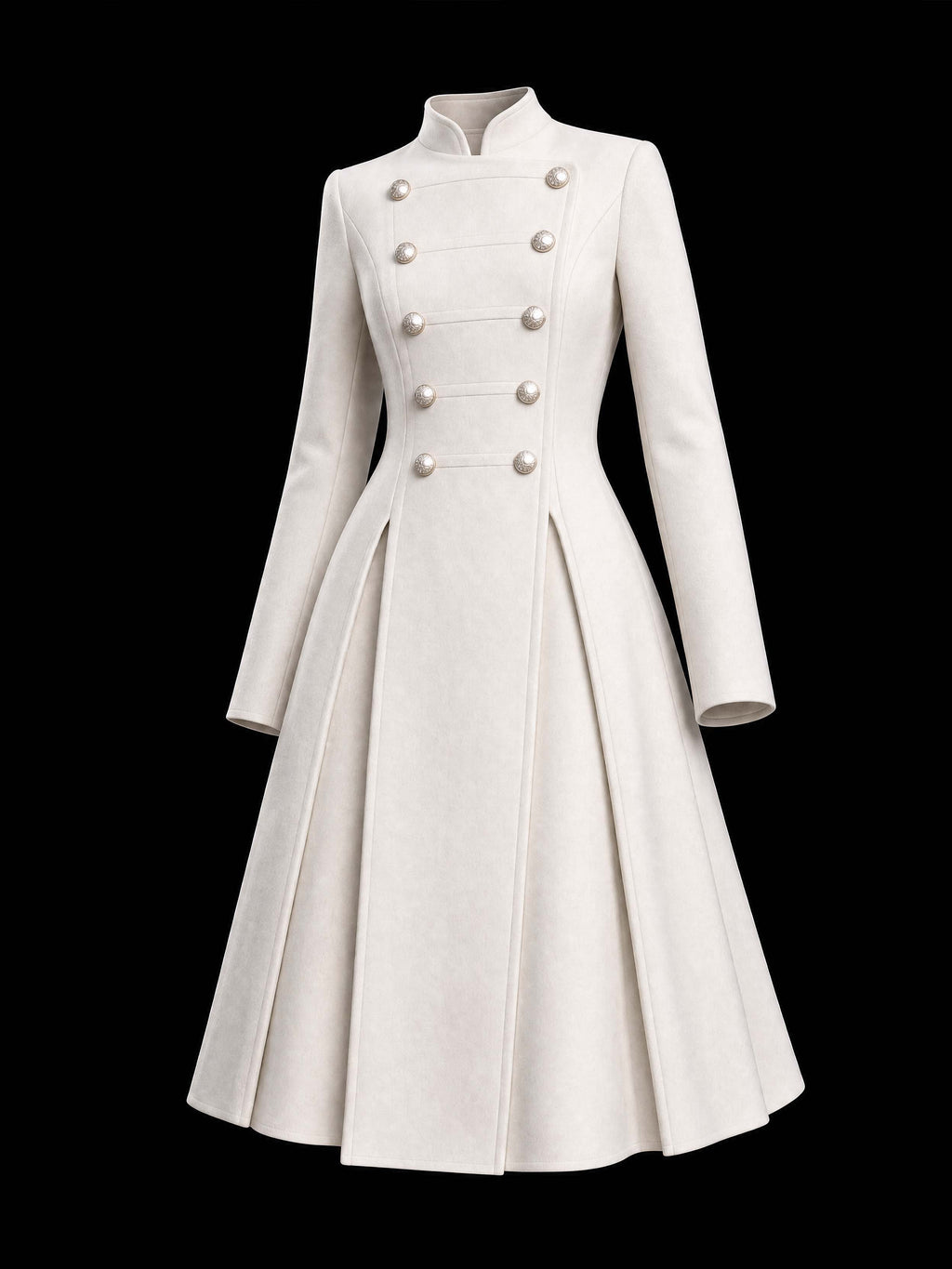 Vintage Military Wool Midi Coat Dress