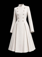 Vintage Military Wool Midi Coat Dress