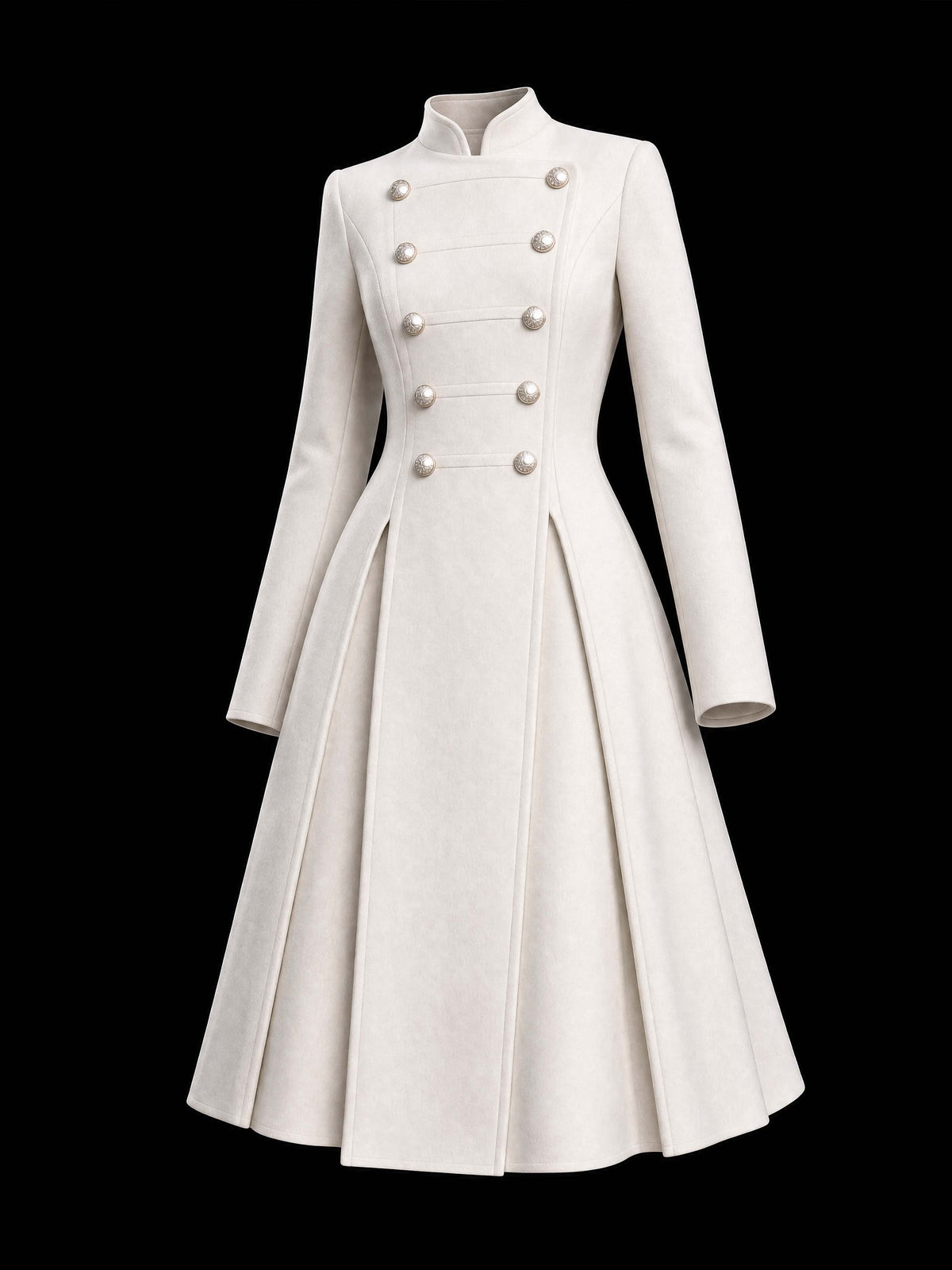 Vintage Military Wool Midi Coat Dress