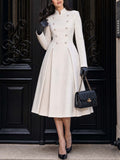 Vintage Military Wool Midi Coat Dress