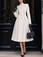 Vintage Military Wool Midi Coat Dress